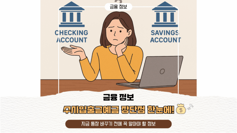 수시입출금 예금 장단점 한눈에! 지금 통장 바꾸기 전에 꼭 알아야 할 정보