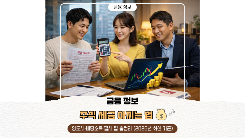 주식 세금 아끼는 법｜양도세·배당소득 절세 팁 총정리