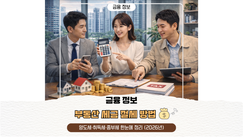 부동산 세금 절세 방법｜양도세·취득세·종부세 한눈에 정리 (2026년)