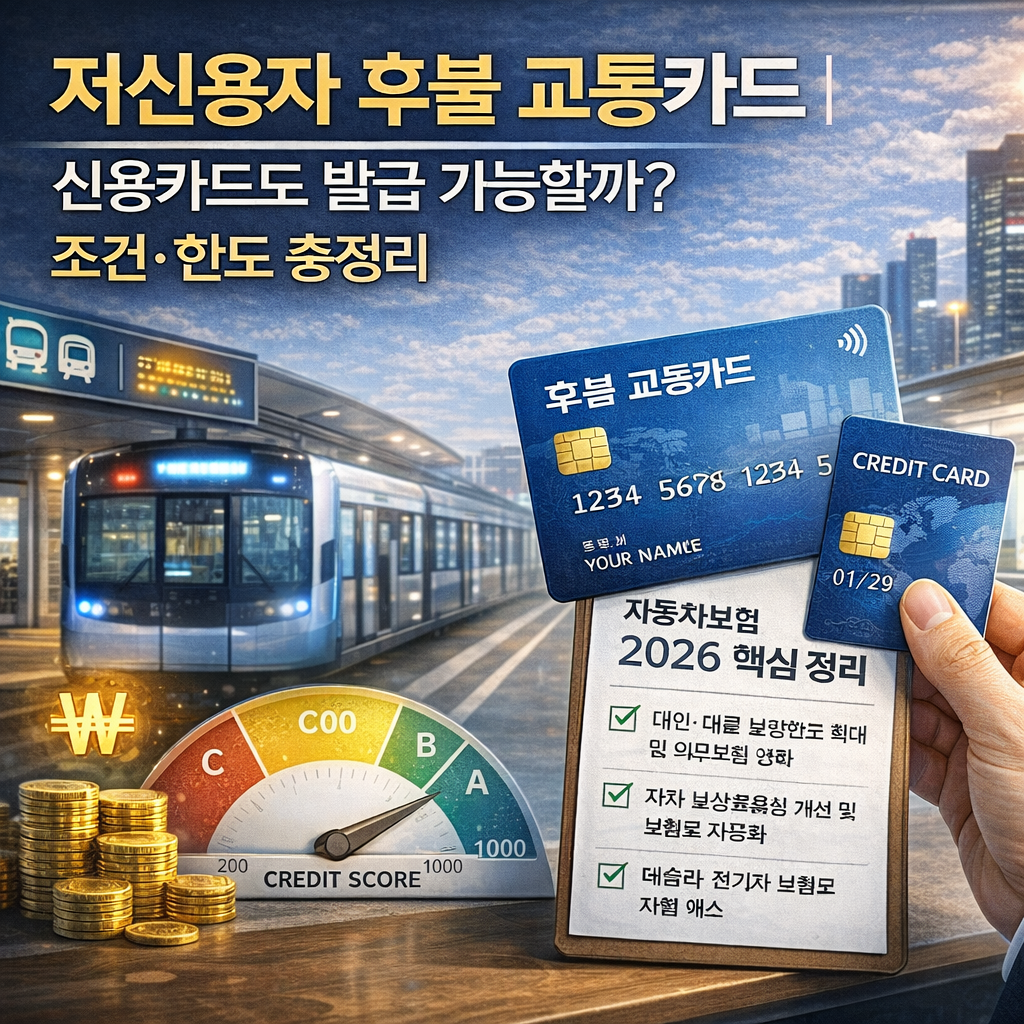 저신용자 후불 교통카드 | 신용카드도 발급 가능할까? 조건·한도 총정리