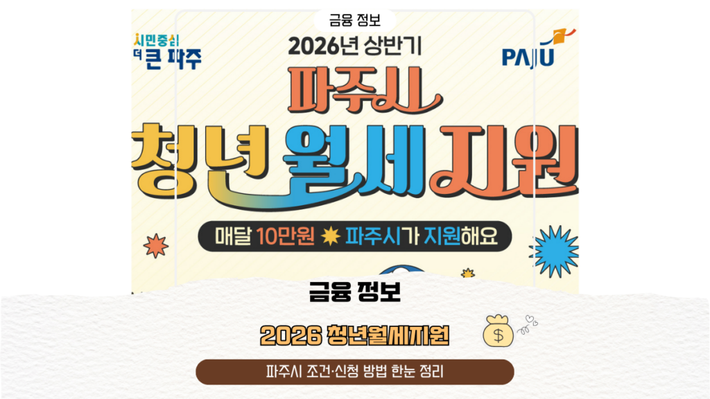2026 청년월세지원｜파주시 조건·신청 방법 한눈 정리
