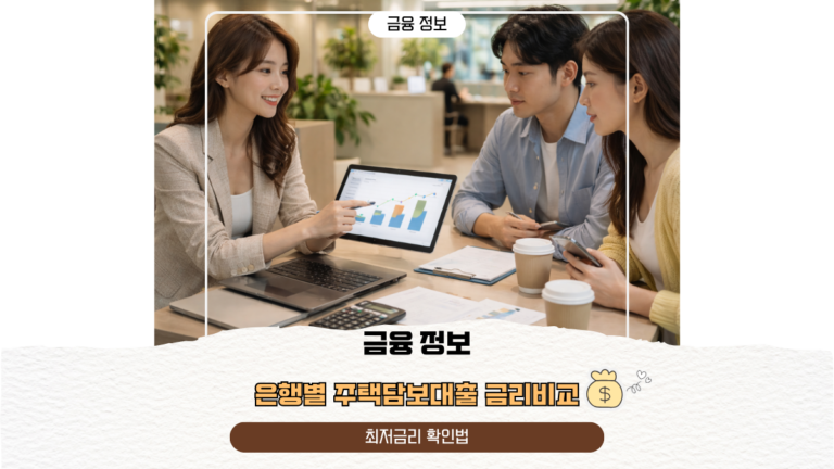 은행별 주택담보대출 금리비교, 최저금리 확인법