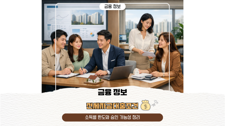 전세자금대출조건, 소득별 한도와 승인 가능성 정리