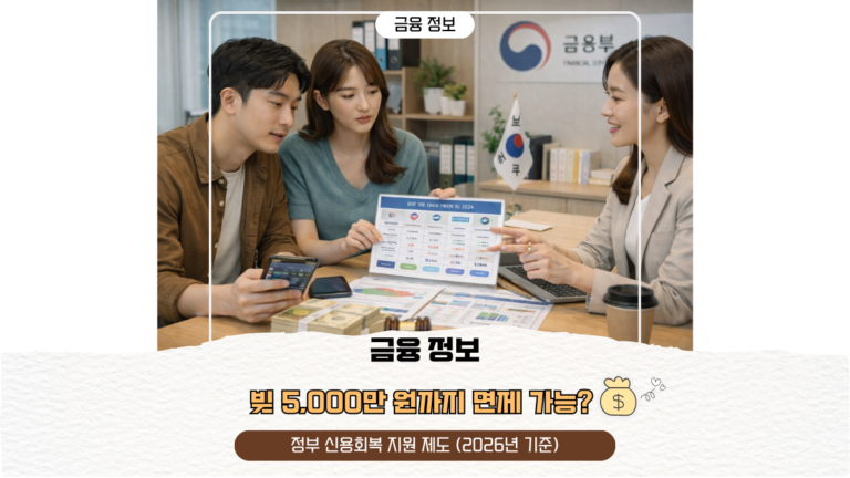 빚 5000만 원까지 면제 가능? 정부 신용회복 지원 제도 (2026년 기준)