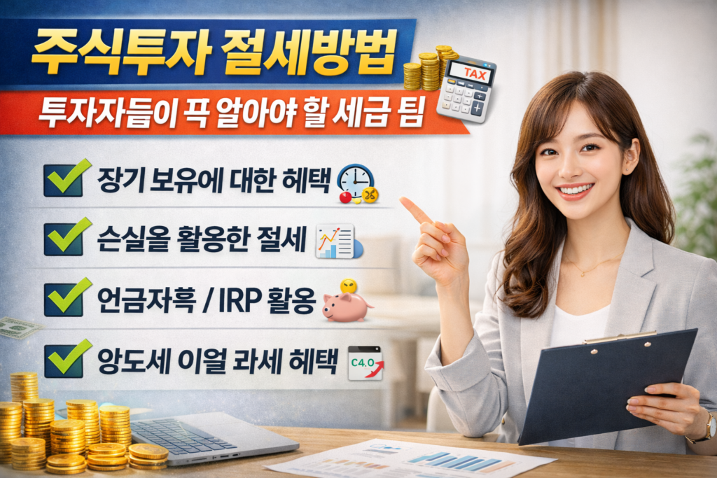 주식투자 절세방법, 투자자들이 꼭 알아야 할 세금 팁