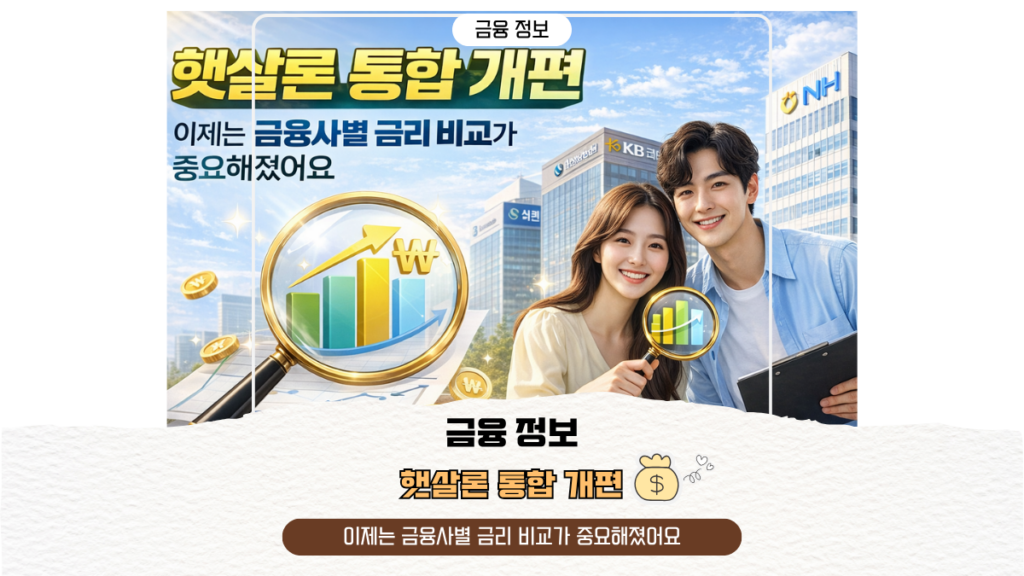 햇살론 통합 개편, 이제는 금융사별 금리 비교가 중요해졌어요