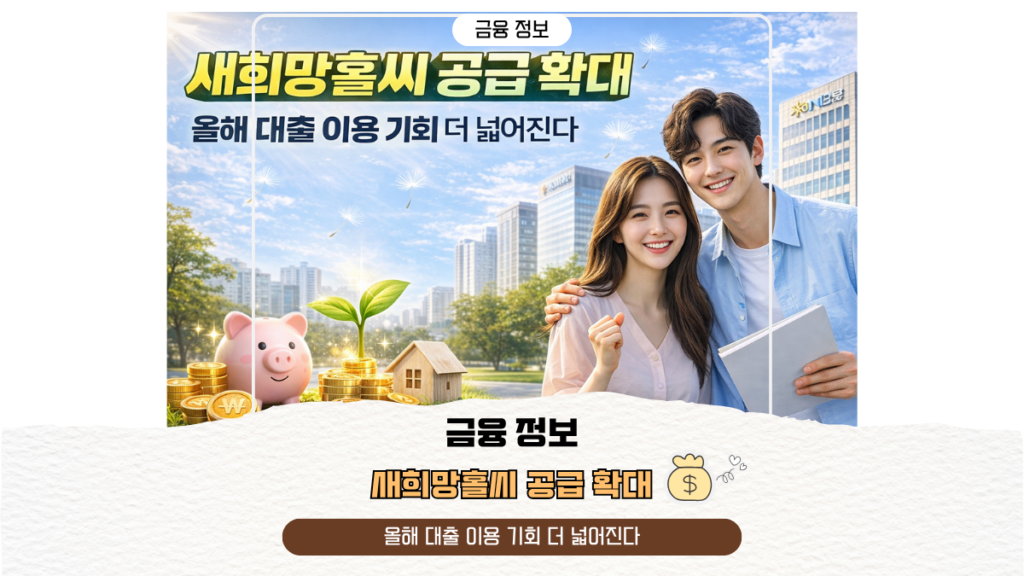 새희망홀씨 공급 확대, 올해 대출 이용 기회 더 넓어진다