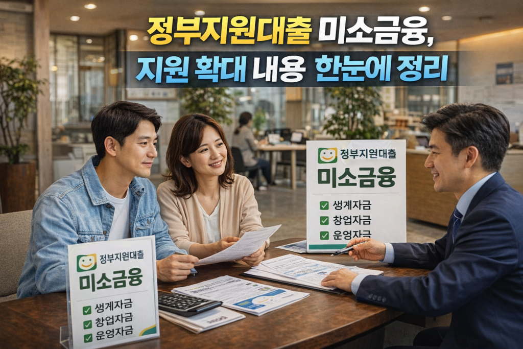 정부지원대출 미소금융, 지원 확대 내용 한눈에 정리