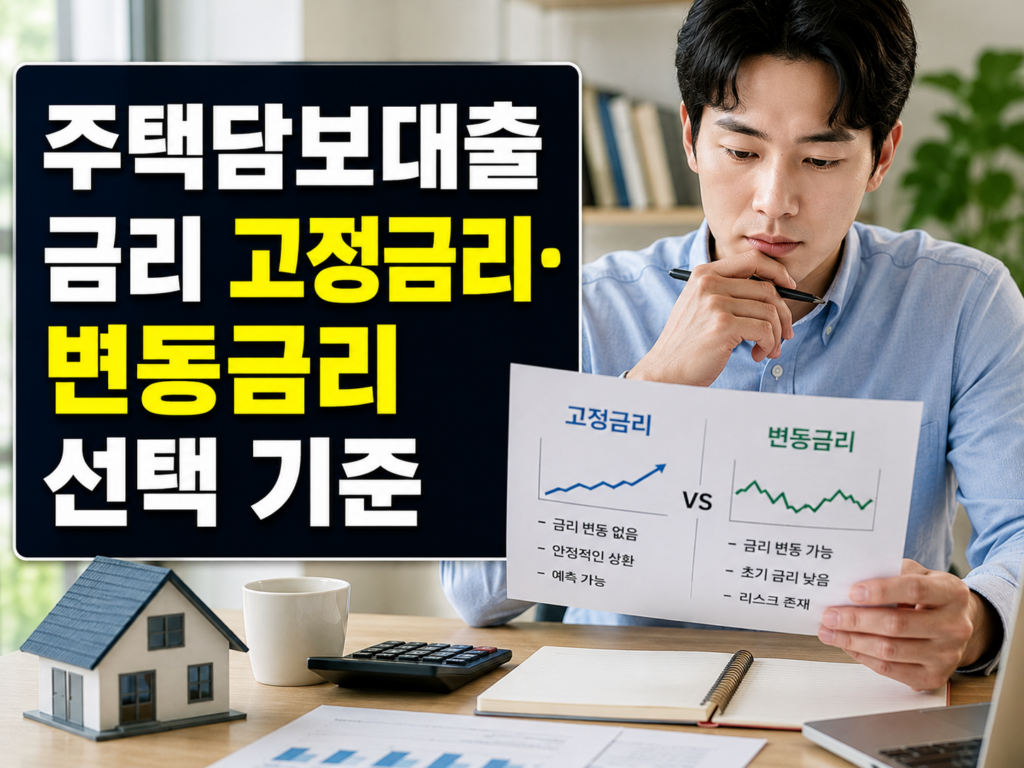 주택담보대출금리, 고정금리·변동금리 선택 기준