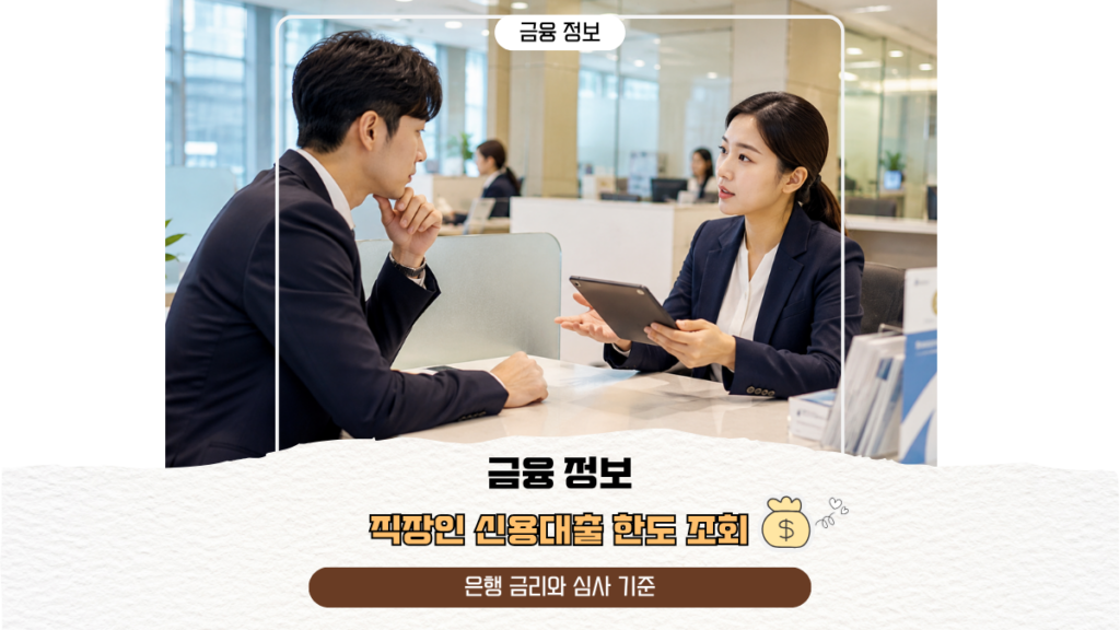직장인 신용대출 한도 조회, 은행 금리와 심사 기준