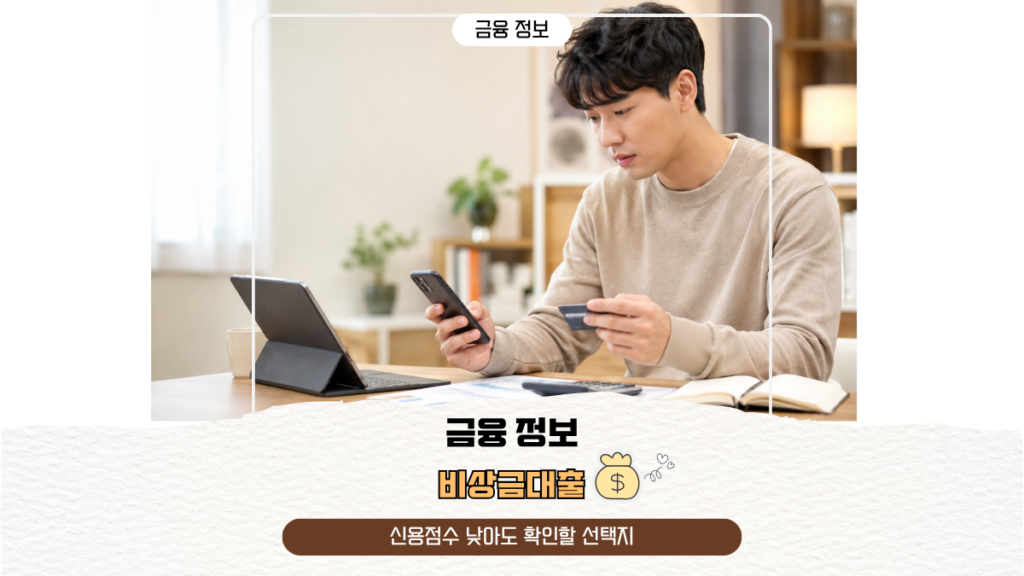 비상금대출, 신용점수 낮아도 확인할 선택지