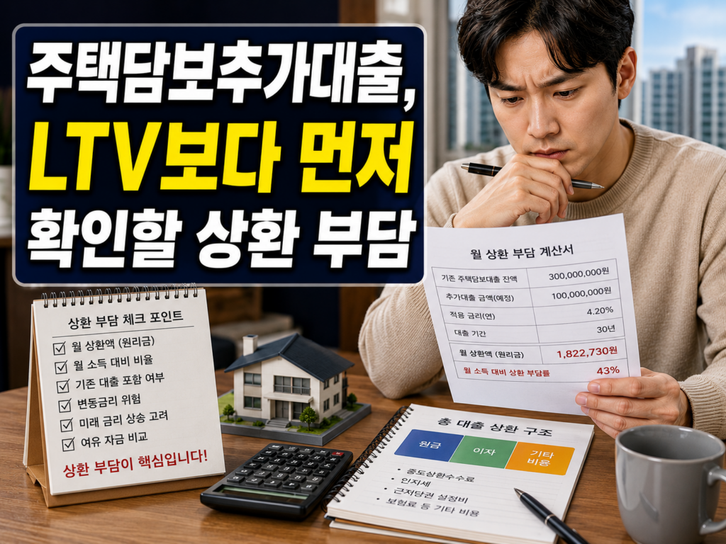 주택담보추가대출, LTV보다 먼저 확인할 상환 부담