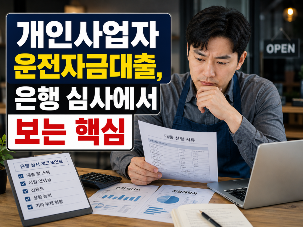 개인사업자 운전자금대출, 은행 심사에서 보는 핵심