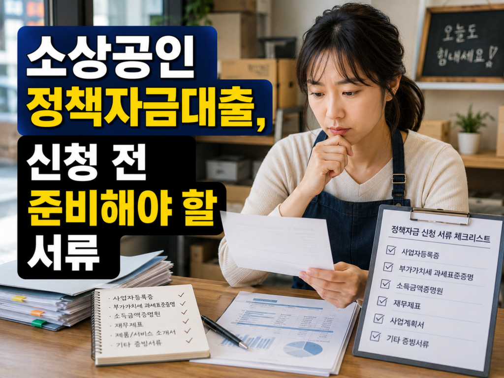 소상공인 정책자금대출, 신청 전 준비해야 할 서류