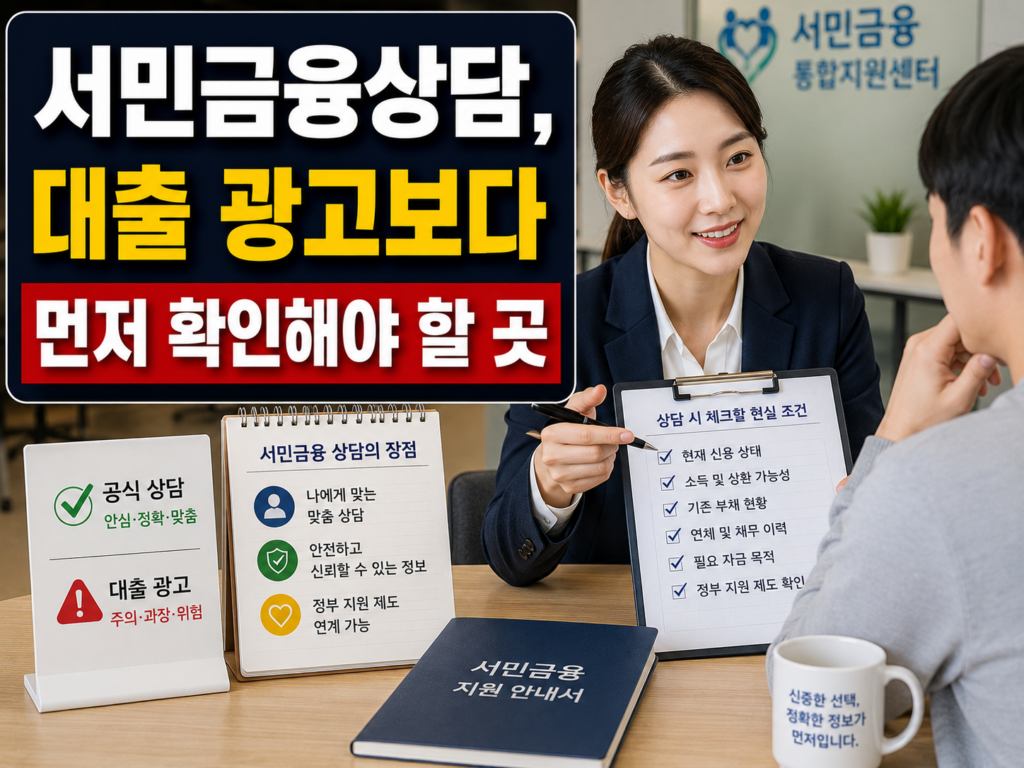 서민금융상담, 대출 광고보다 먼저 확인해야 할 곳