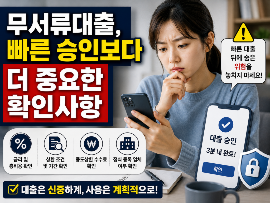 무서류대출, 빠른 승인보다 더 중요한 확인사항