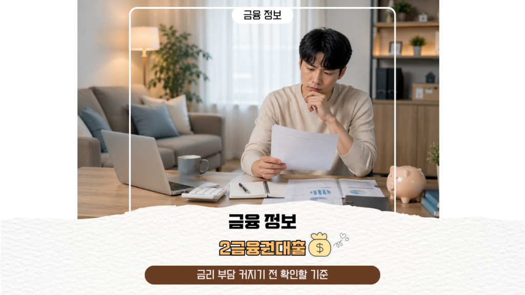 2금융권대출, 금리 부담 커지기 전 확인할 기준