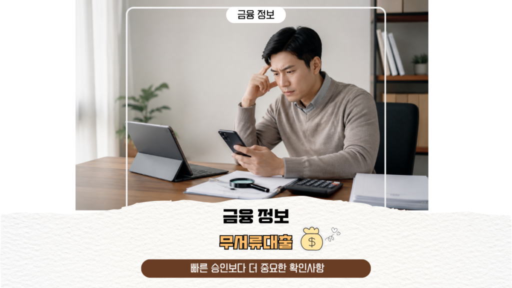 무서류대출, 빠른 승인보다 더 중요한 확인사항