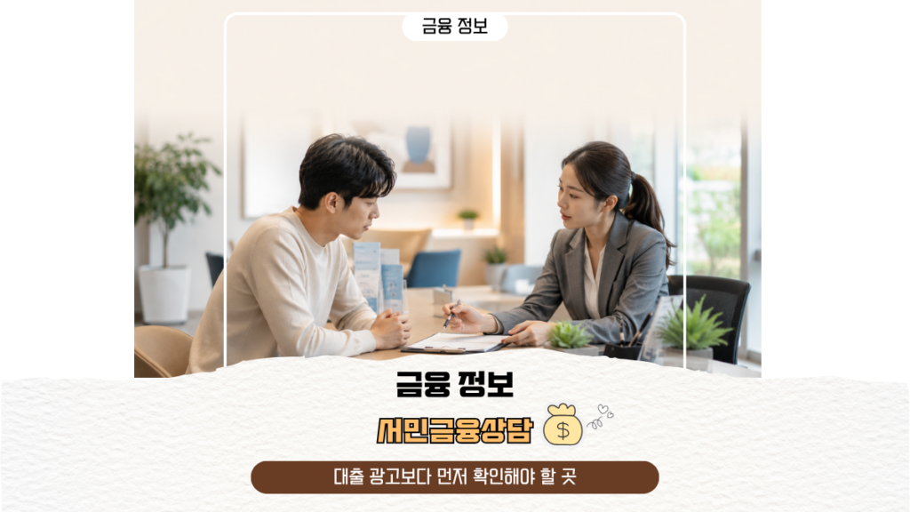 서민금융상담, 대출 광고보다 먼저 확인해야 할 곳