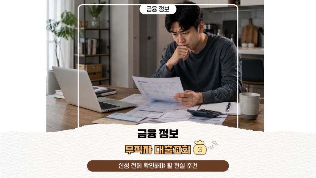 무직자 대출조회, 신청 전에 확인해야 할 현실 조건